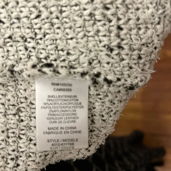 Coco Chanel Joie Black and White Mixed Media Structured Zip-Up Cardigan - Picture 6 of 11